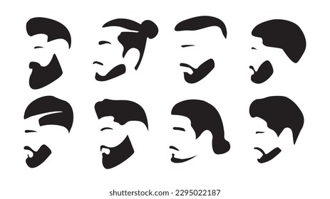 Set of man hairstyle icon. Vector illustration