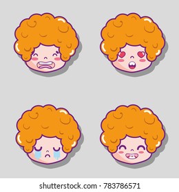 set man head emotion faces message