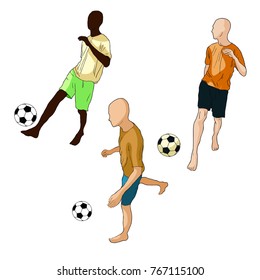 set man is playing soccer ball vector illustration
