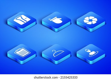 Set Man in the sauna, Bathrobe, Hanger wardrobe, Bathroom scales, Sauna mittens and Flower icon. Vector