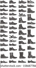 set of a man shoe silhouettes