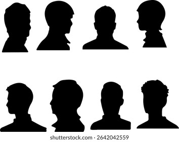 set of man silhouette vector art