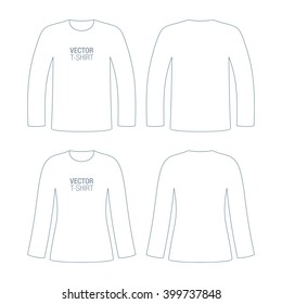 Set of man and woman, long sleeve vector T-shirt templates.