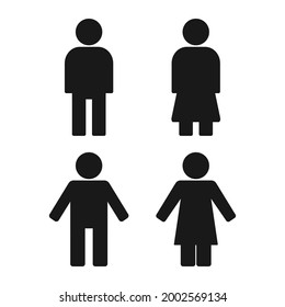 Set of man and women icon vector illustration. Isolated on white background.