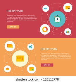 Set of management icons flat style symbols with completed tasks, personal task, description and other icons for your web mobile app logo design.