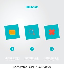 Set of management icons flat style symbols with task, cancel, search and other icons for your web mobile app logo design.