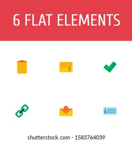 Set of management icons flat style symbols with important task, inbox, complete and other icons for your web mobile app logo design.