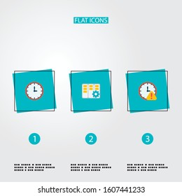Set of management icons flat style symbols with deadline, task manager, time and other icons for your web mobile app logo design.