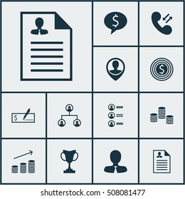 Set Of Management Icons On Business Deal, Business Goal And Tournament Topics. Editable Vector Illustration. Includes Career, Employee, Resume And More Elements