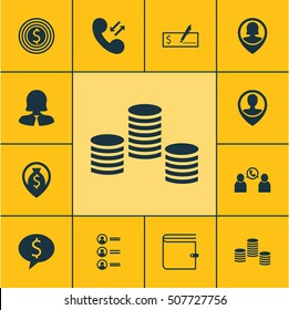 Set Of Management Icons On Cellular Data, Job Applicants And Business Deal Topics. Editable Vector Illustration. Includes Employee, Job, Bank And More 