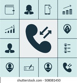 Set Of Management Icons On Cellular Data, Pin Employee And Messaging Topics. Editable Vector Illustration. Includes Check, Employee, Cash And More Vector Icons.