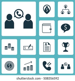 Set Of Management Icons On Cellular Data, Business Goal And Tournament Topics. Editable Vector Illustration. Includes Opinion, Structure, Conference And More Vector Icons.