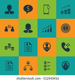 Set Of Management Icons On Cellular Data, Tree Structure And Curriculum Vitae Topics. Editable Vector Illustration. Includes Career, Applicants, Job And More Vector Icons.