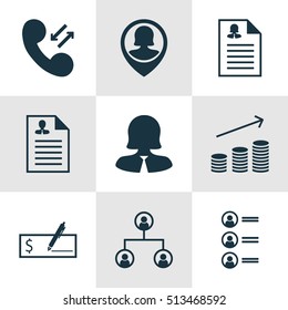 Set Of Management Icons On Cellular Data, Bank Payment And Coins Growth Topics. Editable Vector Illustration. Includes Coins, Structure, Check And More Vector Icons.