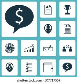 Set Of Management Icons On Curriculum Vitae, Money Navigation And Pin Employee Topics. Editable Vector Illustration. Includes Application, Goal, Prize And More 
