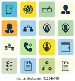 Set Of Management Icons On Curriculum Vitae, Messaging And Money Navigation Topics. Editable Vector Illustration. Includes Mobile, Wallet, Dollar And More Vector Icons.
