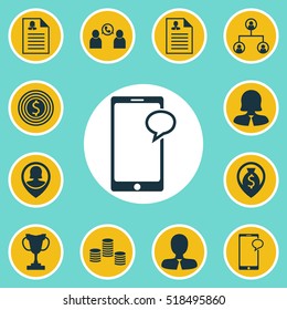 Set Of Management Icons On Curriculum Vitae, Manager And Messaging Topics. Editable Vector Illustration. Includes User, Prize, Success And More Vector Icons.