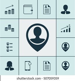 Set Of Management Icons On Manager, Female Application And Messaging Topics. Editable Vector Illustration. Includes Mobile, Chat, Dollar And More Vector Icons.