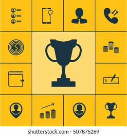 Set Of Management Icons On Manager, Pin Employee And Business Goal Topics. Editable Vector Illustration. Includes Stacked, Check, Call And More Vector Icons.