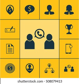 Set Of Management Icons On Manager, Bank Payment And Messaging Topics. Editable Vector Illustration. Includes Conference, Dollar, Cup And More Vector Icons.