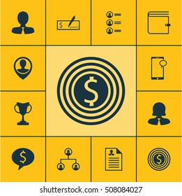Set Of Management Icons On Manager, Messaging And Business Deal Topics. Editable Vector Illustration. Includes Goal, Male, Tree And More Vector Icons.