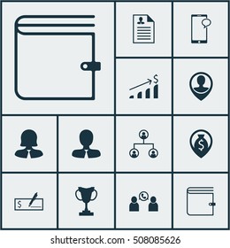 Set Of Management Icons On Manager, Employee Location And Tree Structure Topics. Editable Vector Illustration. Includes Increase, Dollar, Cash And More Vector Icons.