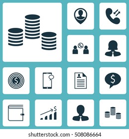 Set Of Management Icons On Manager, Successful Investment And Money Topics. Editable Vector Illustration. Includes Increase, Employee, Coins And More Vector Icons.