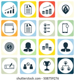 Set Of Management Icons On Manager, Wallet And Successful Investment Topics. Editable Vector Illustration. Includes Phone, Growth, Dollar And More Vector Icons.