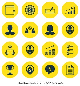 Set Of Management Icons On Manager, Curriculum Vitae And Tournament Topics. Editable Vector Illustration. Includes Map, Career, Growth And More Vector Icons.