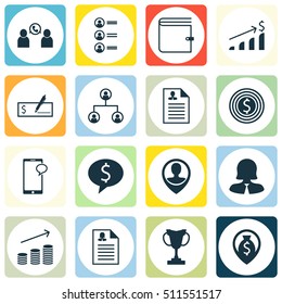 Set Of Management Icons On Messaging, Bank Payment And Curriculum Vitae Topics. Editable Vector Illustration. Includes Cup, Wallet, Chat And More Vector Icons.
