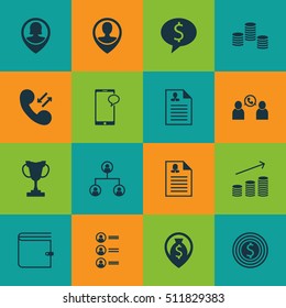 Set Of Management Icons On Messaging, Job Applicants And Pin Employee Topics. Editable Vector Illustration. Includes Call, Stacked, Purse And More Vector Icons.