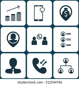 Set Of Management Icons On Messaging, Coins Growth And Cellular Data Topics. Editable Vector Illustration. Includes Structure, Money, Organisation And More Vector Icons.