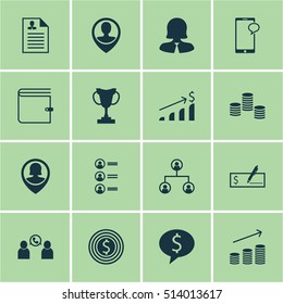 Set Of Management Icons On Messaging, Successful Investment And Coins Growth Topics. Editable Vector Illustration. Includes Discussion, Organisation, Profile And More Vector Icons.