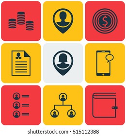 Set Of Management Icons On Messaging, Wallet And Job Applicants Topics. Editable Vector Illustration. Includes Female, Phone, Wallet And More Vector Icons.