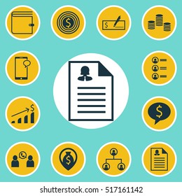 Set Of Management Icons On Messaging, Wallet And Money Navigation Topics. Editable Vector Illustration. Includes Call, Coins, Chat And More Vector Icons.