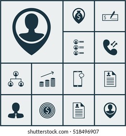 Set Of Management Icons On Messaging, Business Goal And Coins Growth Topics. Editable Vector Illustration. Includes Male, Profile, Money And More Vector Icons.