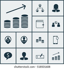 Set Of Management Icons On Messaging, Wallet And Phone Conference Topics. Editable Vector Illustration. Includes Wallet, Call, Structure And More Vector Icons.