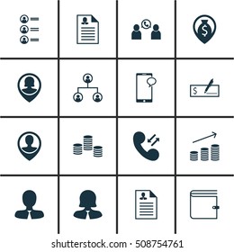 Set Of Management Icons On Money Navigation, Employee Location And Pin Employee Topics. Editable Vector Illustration. Includes Organisation, Application, Cash And More Vector Icons.