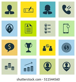 Set Of Management Icons On Money Navigation, Tournament And Manager Topics. Editable Vector Illustration. Includes Applicants, Employee, Phone And More Vector Icons.