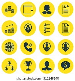 Set Of Management Icons On Money Navigation, Business Goal And Manager Topics. Editable Vector Illustration. Includes Stacked, Tree, Map And More Vector Icons.
