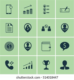 Set Of Management Icons On Phone Conference, Pin Employee And Manager Topics. Editable Vector Illustration. Includes Increase, Applicants, Coins And More Vector Icons.