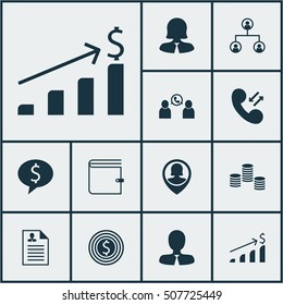 Set Of Management Icons On Pin Employee, Business Deal And Tree Structure Topics. Editable Vector Illustration. Includes Increase, Profile, Goal And More 