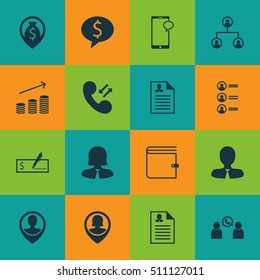 Set Of Management Icons On Pin Employee, Wallet And Phone Conference Topics. Editable Vector Illustration. Includes Purse, Structure, Conference And More Vector Icons.