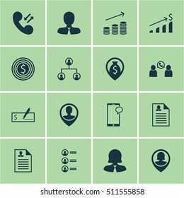 Set Of Management Icons On Pin Employee, Manager And Bank Payment Topics. Editable Vector Illustration. Includes Profile, List, Money And More Vector Icons.