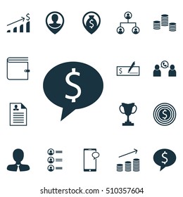 Set Of Management Icons On Tournament, Manager And Coins Growth Topics. Editable Vector Illustration. Includes Resume, Profile, Cup And More Vector Icons.