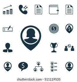 Set Of Management Icons On Tree Structure, Wallet And Curriculum Vitae Topics. Editable Vector Illustration. Includes Female, Opinion, Cup And More Vector Icons.