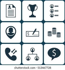Set Of Management Icons On Tree Structure, Cellular Data And Money Topics. Editable Vector Illustration. Includes Trophy, Prize, Stacked And More Vector Icons.