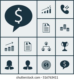 Set Of Management Icons On Tree Structure, Manager And Business Deal Topics. Editable Vector Illustration. Includes Increase, Application, Employee And More Vector Icons.