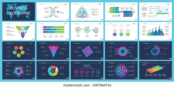 Set of management or statistics concept infographic charts