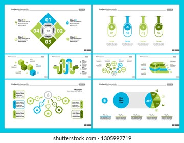 Set of management or teamwork concept infographic charts. Business diagrams for presentation slide templates. For corporate report, advertising, banner and brochure design.